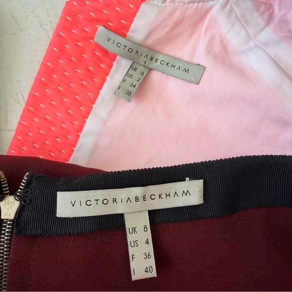 Victoria Beckham Neon Orange Sleeveless Cropped Top Matching Pencil Skirt Sz 2 - Picture 4 of 12